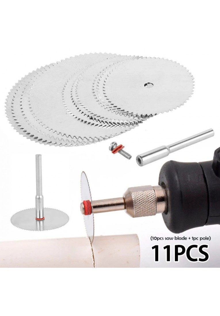 11PCs Micro Circular Saw Blade Electric Grinding Cutting Disc Metal Cutter Rotary Tool