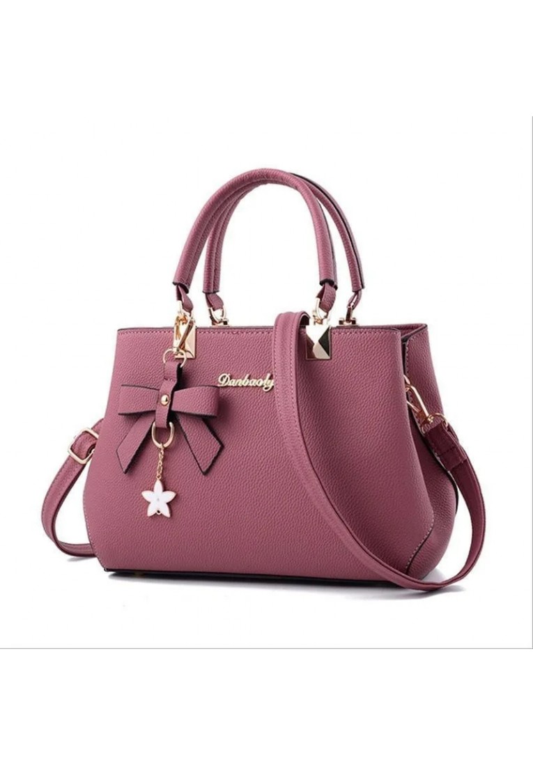 Elegant Women Messenger Bags with flower pendant Office Ladies Totes Pure Handbag6.5